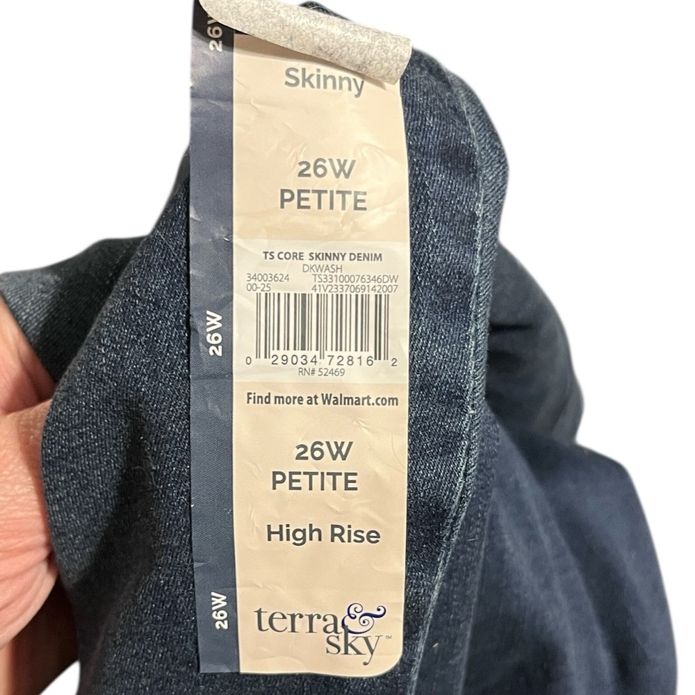 Terra & Sky Plus Size PETITE High Rise Skinny Jeans - Picture 3 of 7